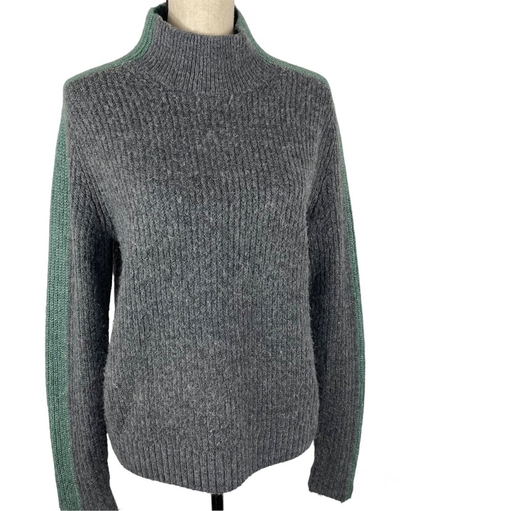 Abercrombie & Fitch Ribbed Sweater Cropped Mock Neck Gray Womens Size Small
